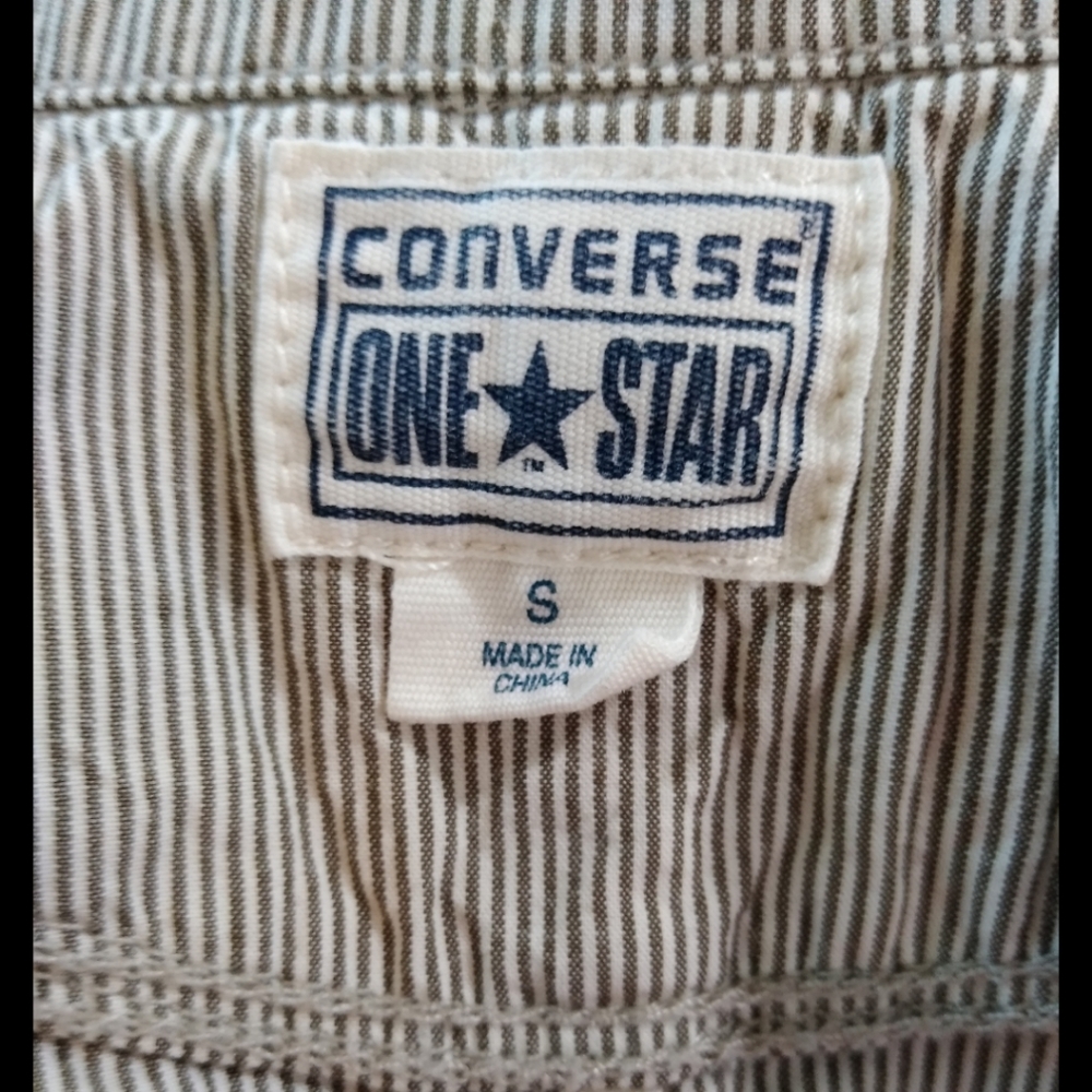 Converse Striped Button-Up Jacket Size Small - image 7